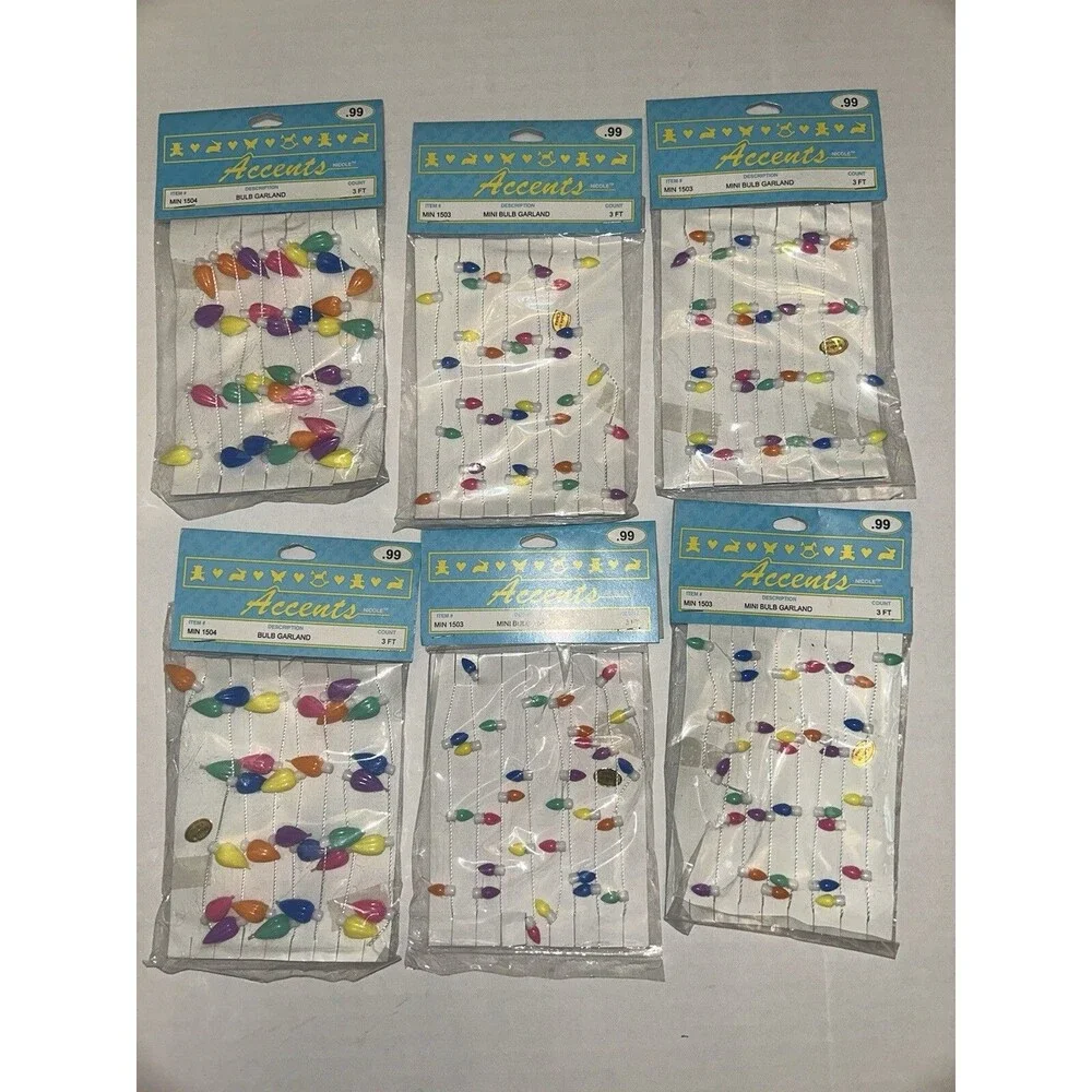 Mini Christmas Light Garland 6 Package Lot